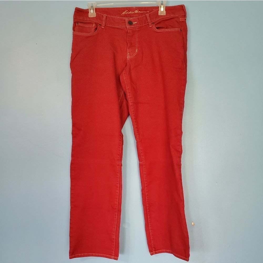 Eddie Bauer Specialy Dyed Red Modern Straight Denim Jeans